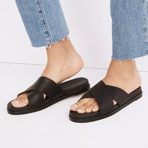 🖤MADEWELL Louisa Criss Cross Leather Slides 🖤 Size 6.5 🖤 Never worn